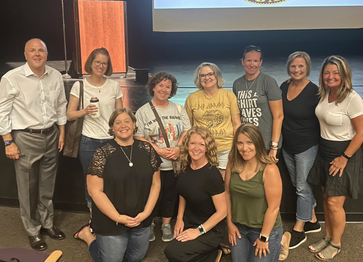 A group of Grimmer teachers attended Kevin Dill's professional development session "Exploring Restorative Practices" and look forward to applying many new ideas in their classrooms this year.