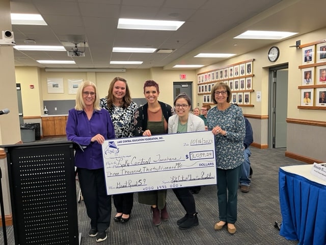 The Lake Central Education Foundation awarded grants to teachers Allison Castle, Sidney Hudi, and Courtney Leonhardt for educational activities in their classrooms.
