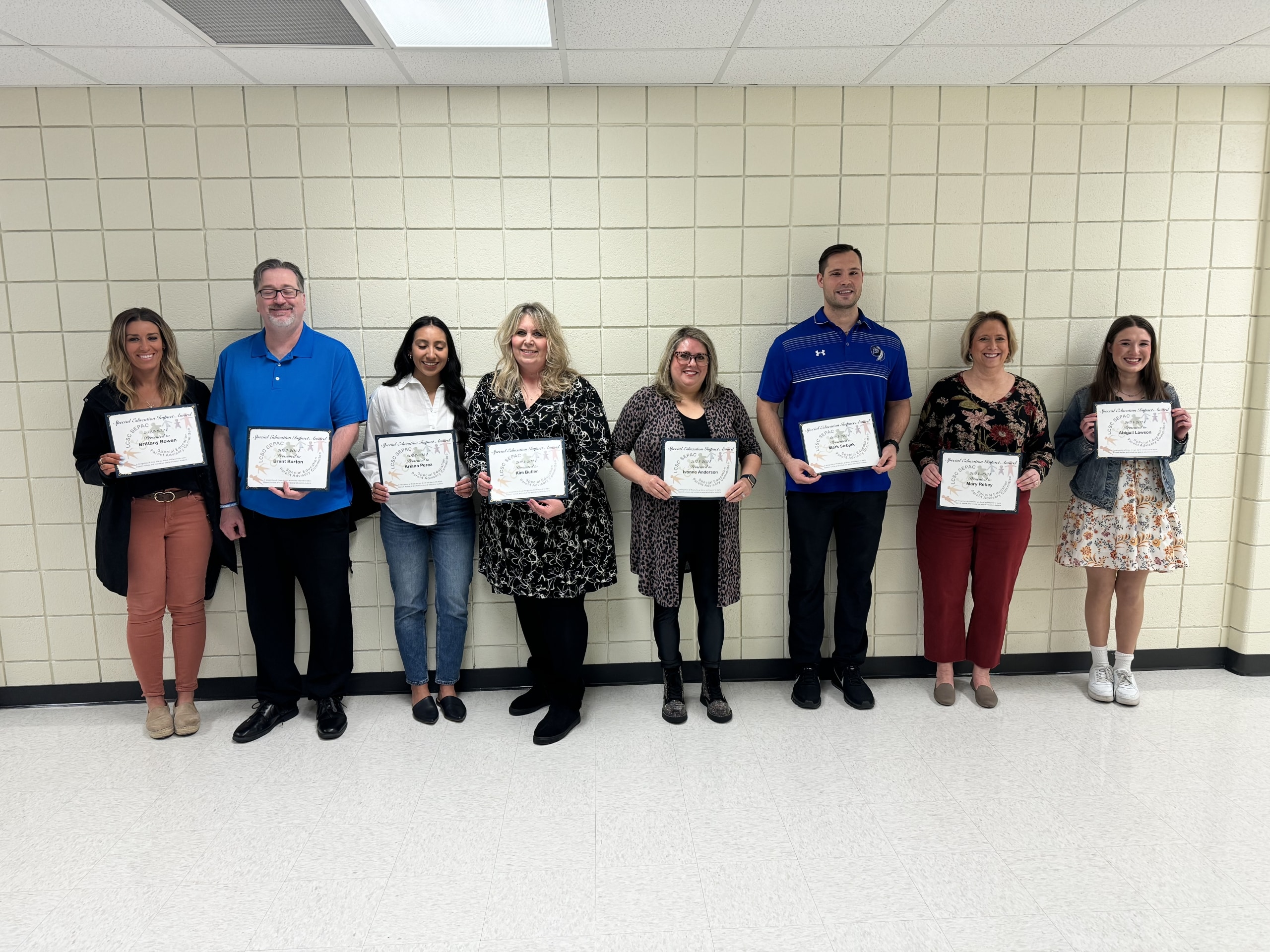 The LCSC Special Education Parent Advisory Council presented their Imapct Award to staff members for their outstanding support of students with disabilities.