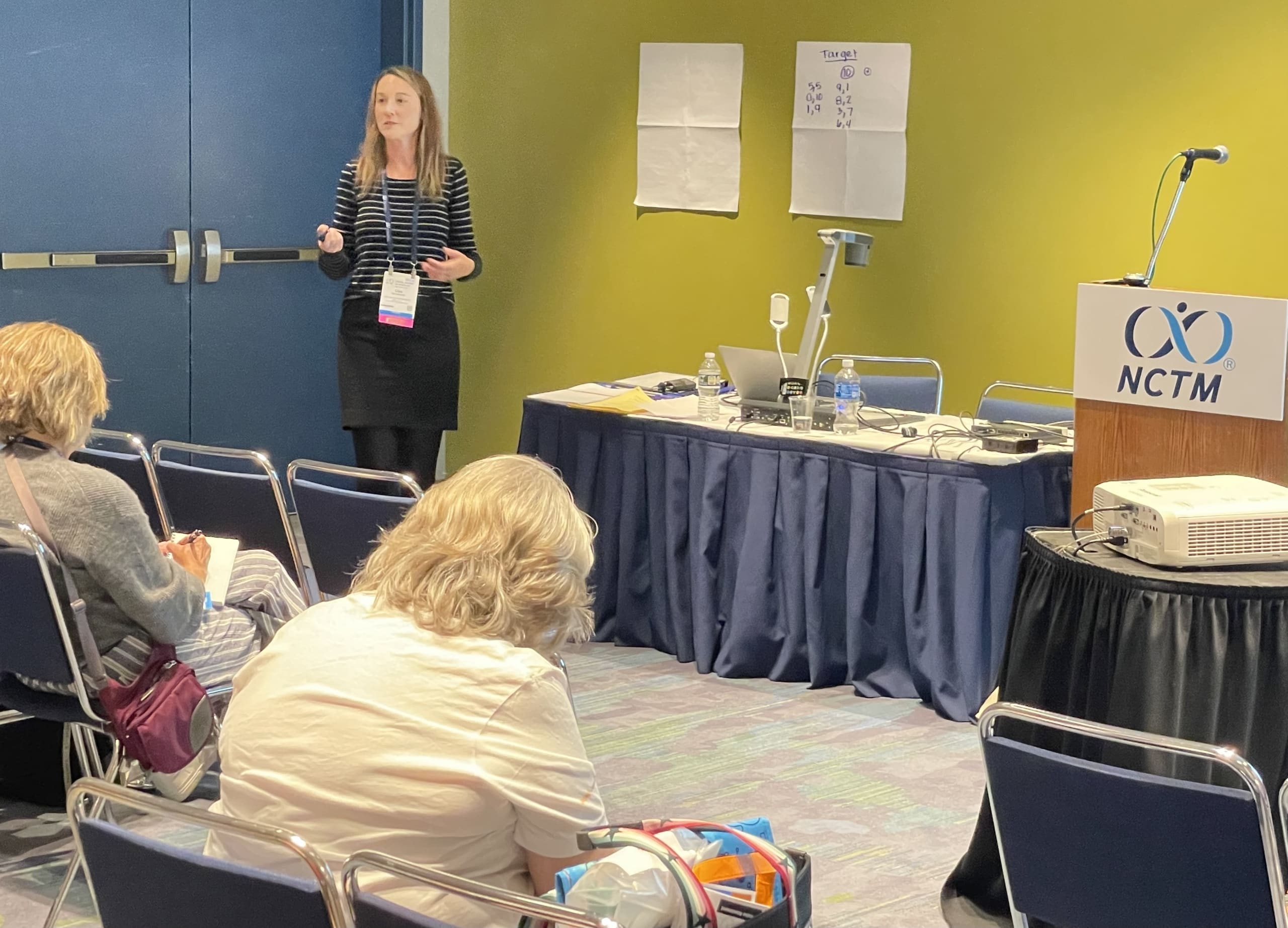 Lisa Alessandri, Elementary Math Coach, presented at the NCTM conference in Chicago on Tuesday, September 26. Her presentation focused on adapting math activities for all learners.