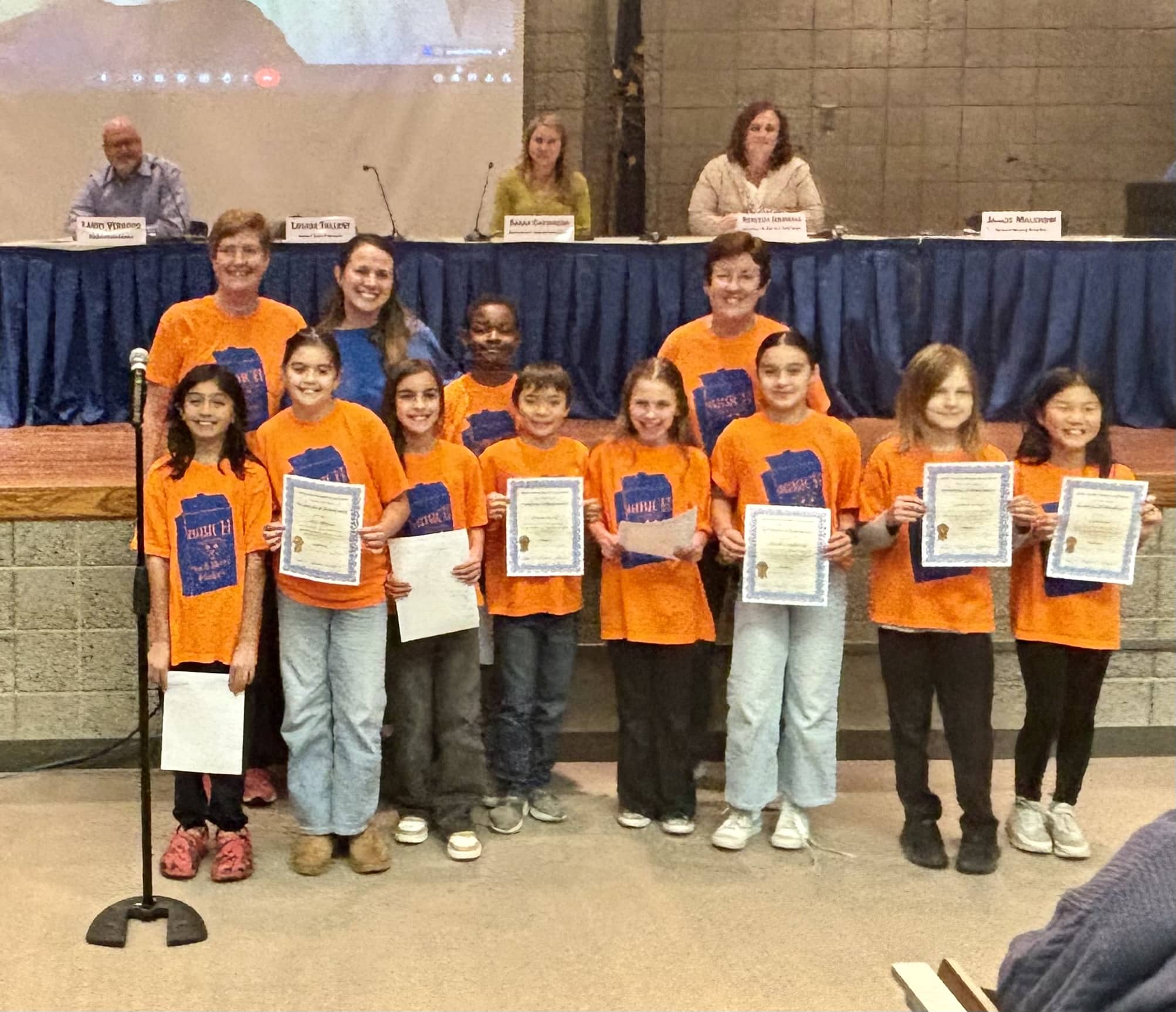 Congratulations to the Bibich Spell Bowl Team for their 3rd Place State win at the 2024 Indiana Academic Spell Bowl. Pictured with the team: Principal Petralia, and coaches Michelle Snow and Eileen O'Rourke.