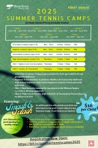 Summer Tennis Camp Flyer