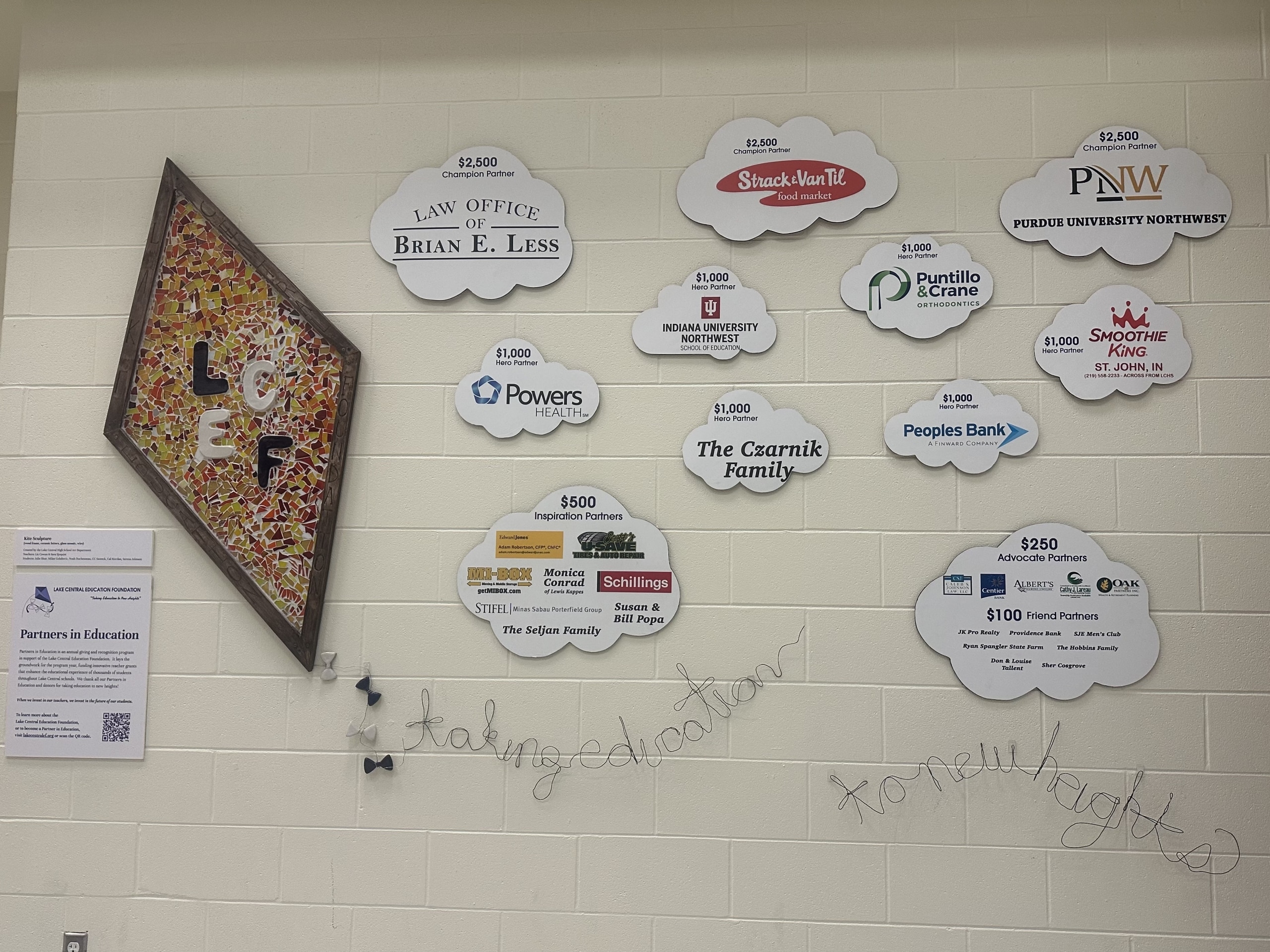 Lake Central staff and community members attended the Lake Central Education Foundation's rollout of the new display of major donors to the foundation on Tuesday, January 27th.