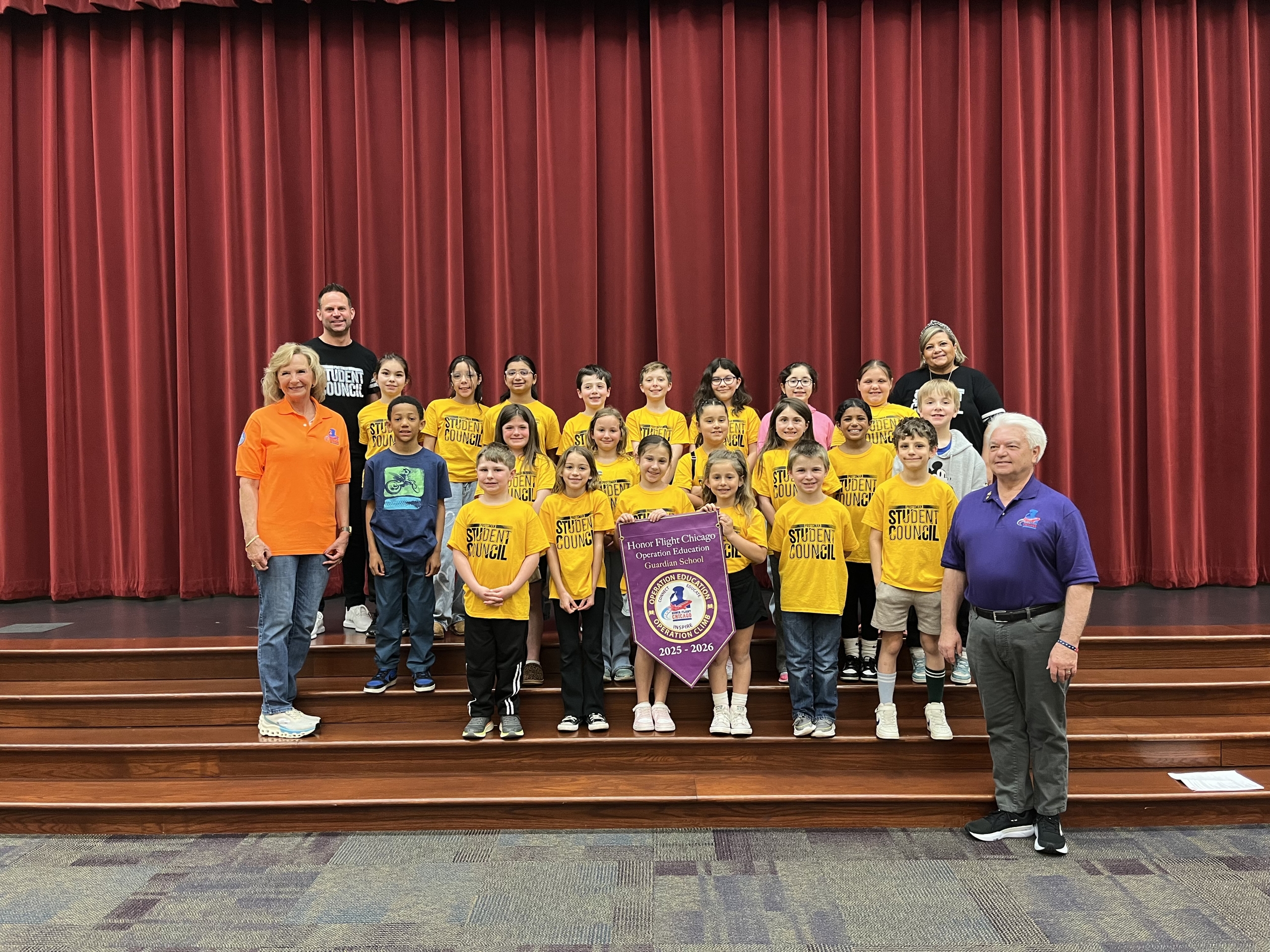 Protsman Elementary held a fundraiser to send one veteran on the Honor Flight to Washington DC. Protsman was the first school in Indiana to be recognized for this accomplishment. We are very proud of our student council who sponsored this fundraiser and all our Protsman families for their generosity.